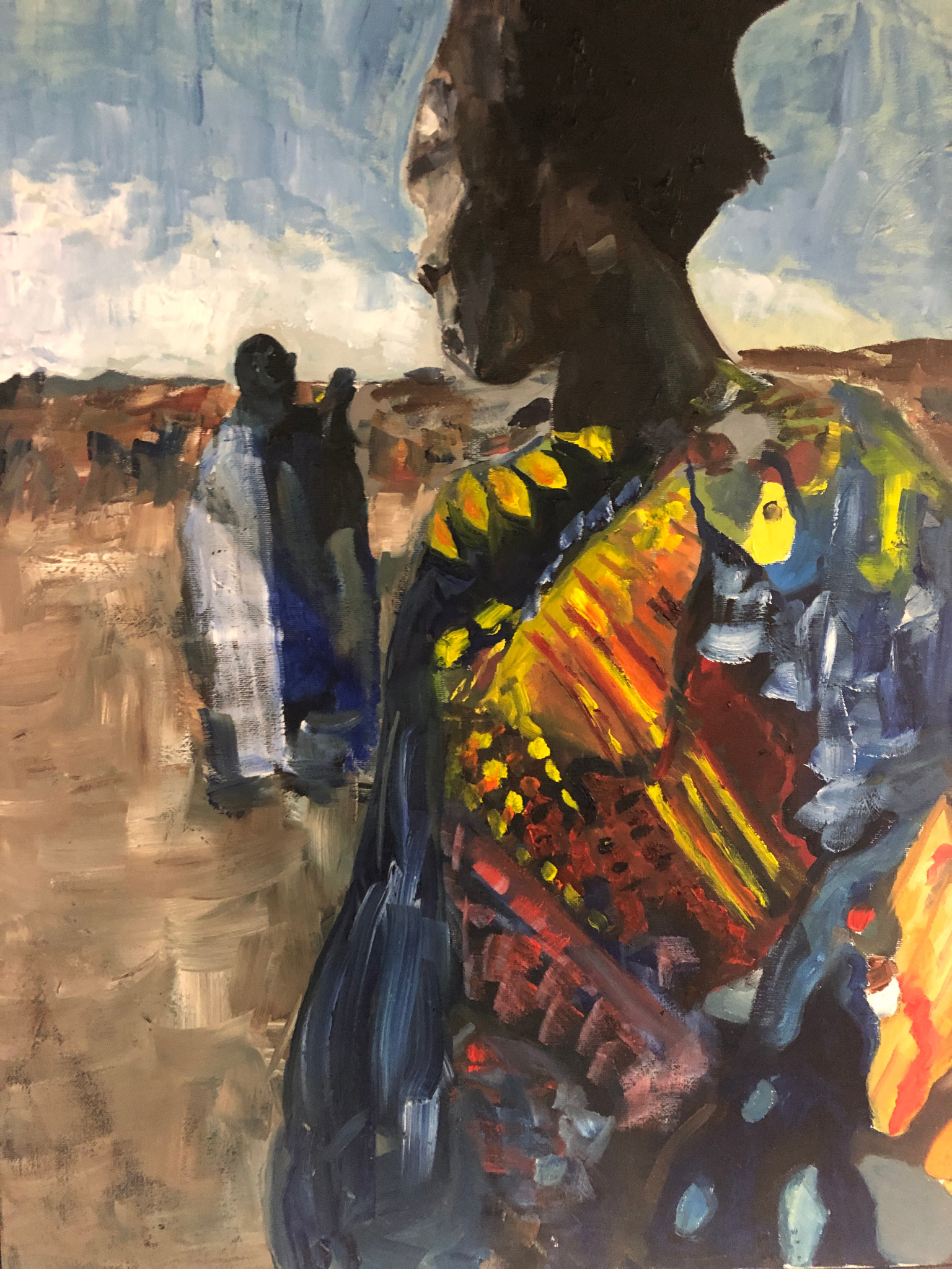 A Walk in the Desert, painting by Robert G. Fishman