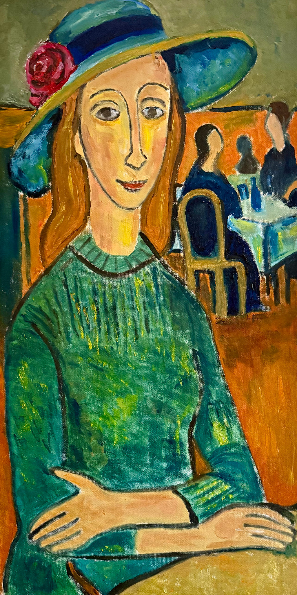 Lady in Hat, painting by Robert G. Fishman