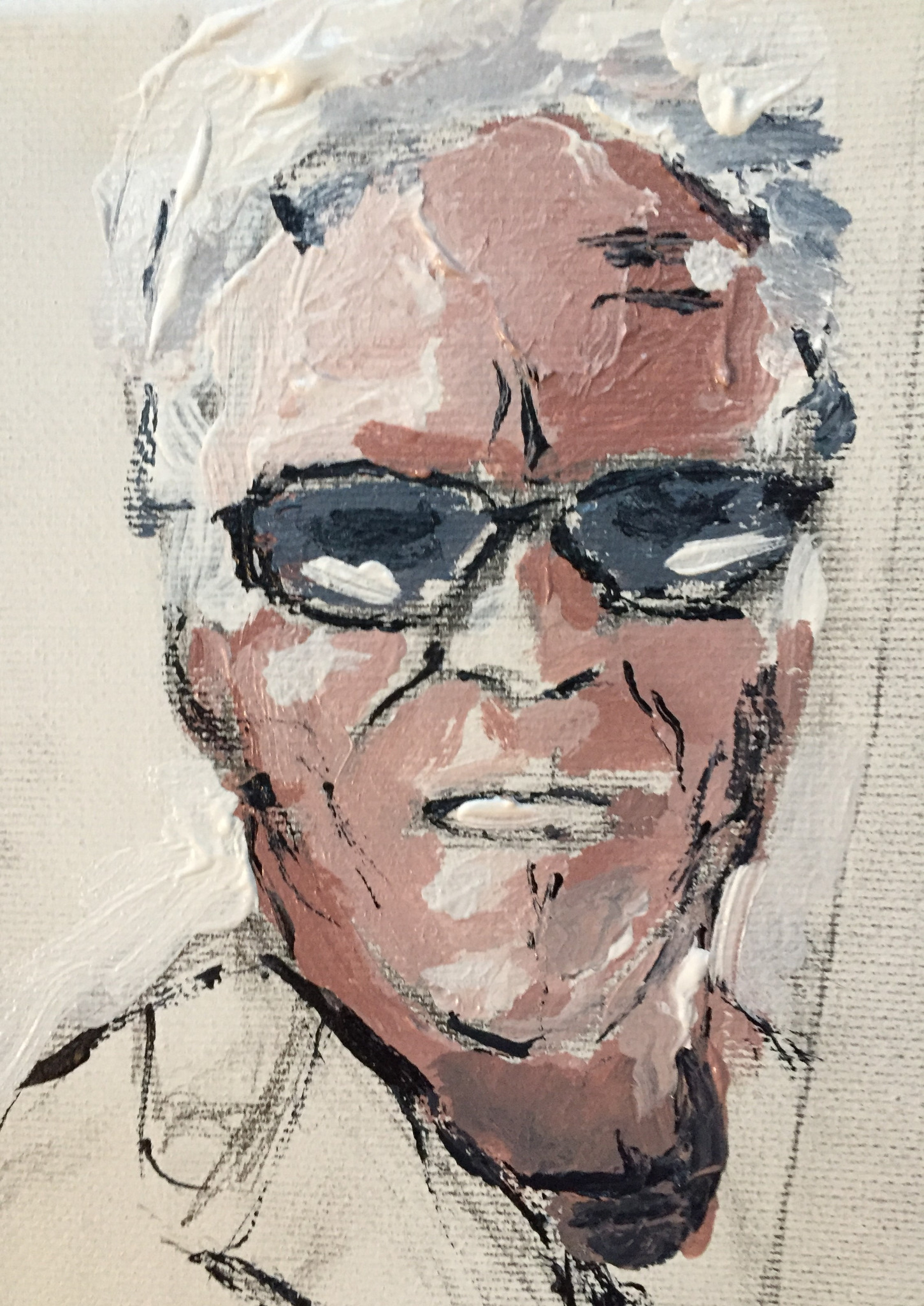 Self Portrait, miniature portrait by Robert G. Fishman, 5 by 7 inches