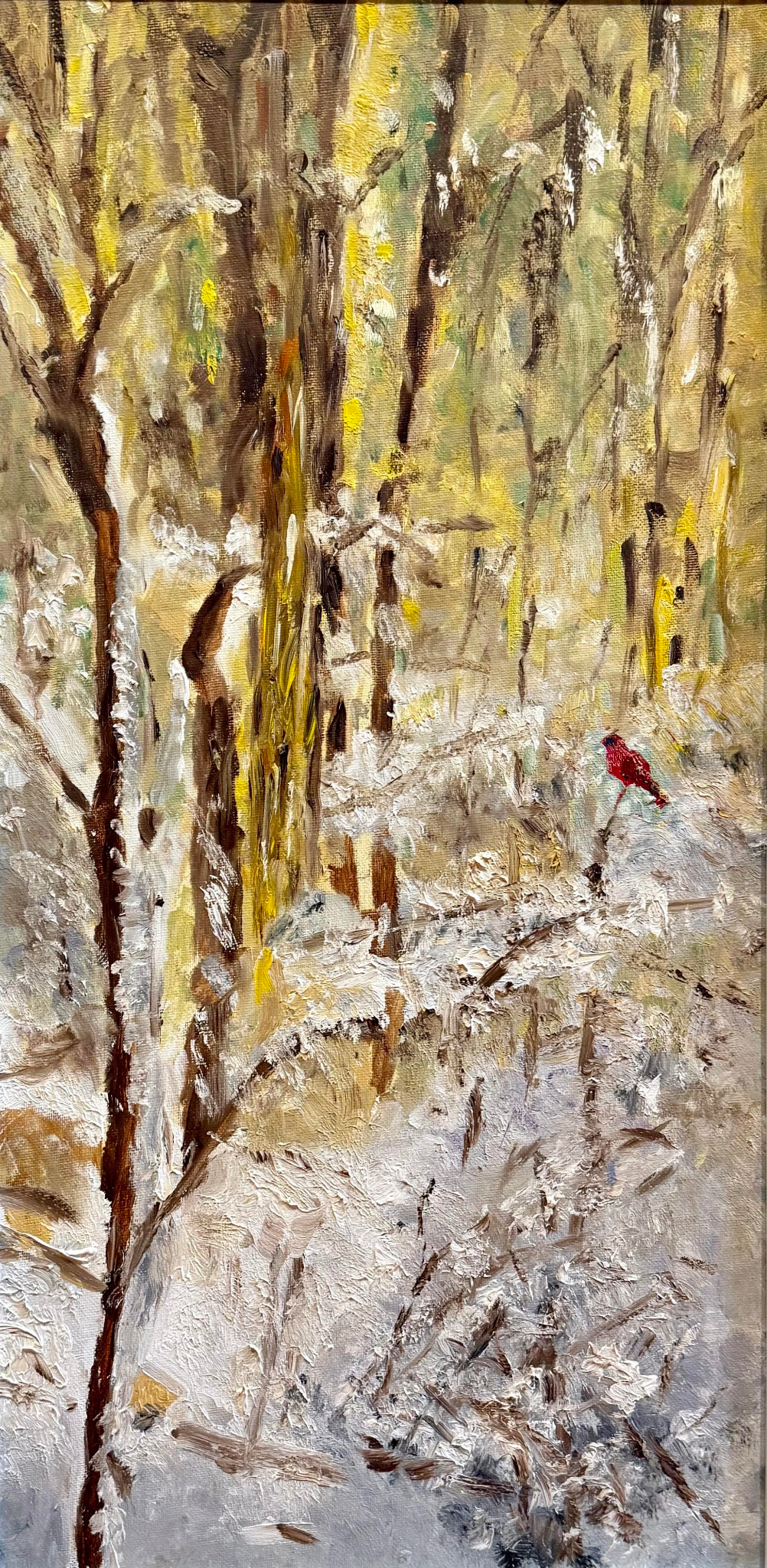Red Bird, painting by Robert G. Fishman