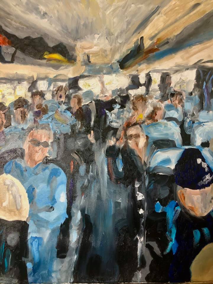 The Bus Tour, painting by Robert G. Fishman