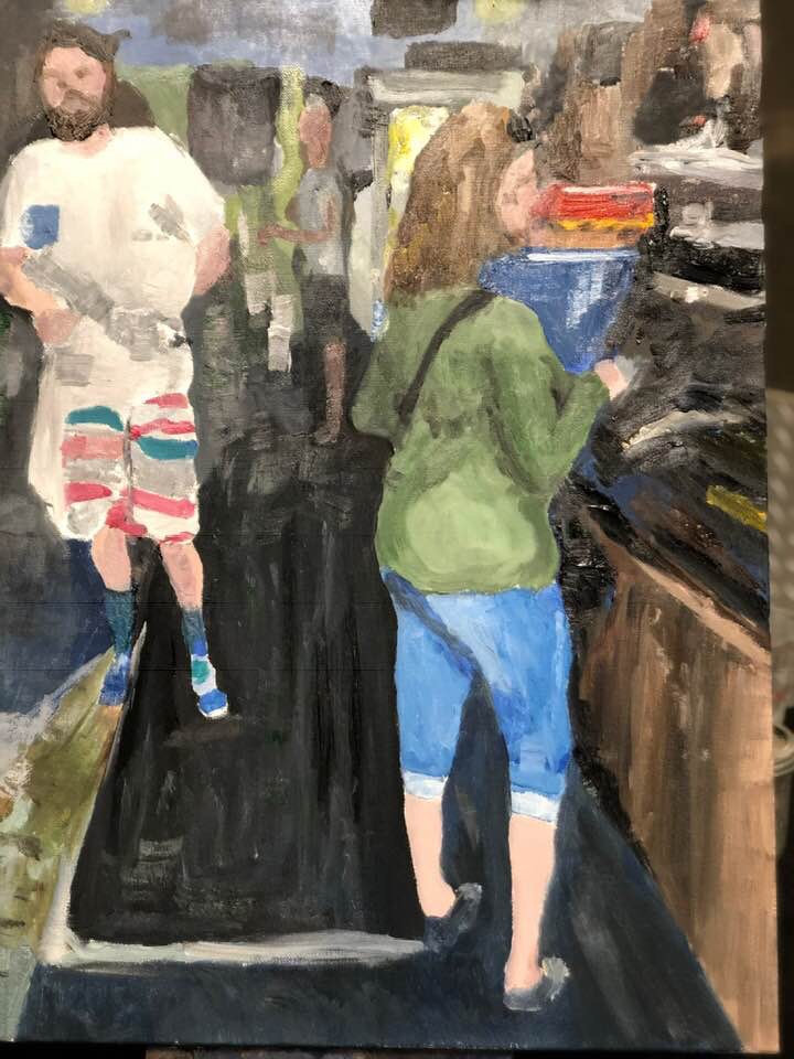 The Deli, painting by Robert G. Fishman