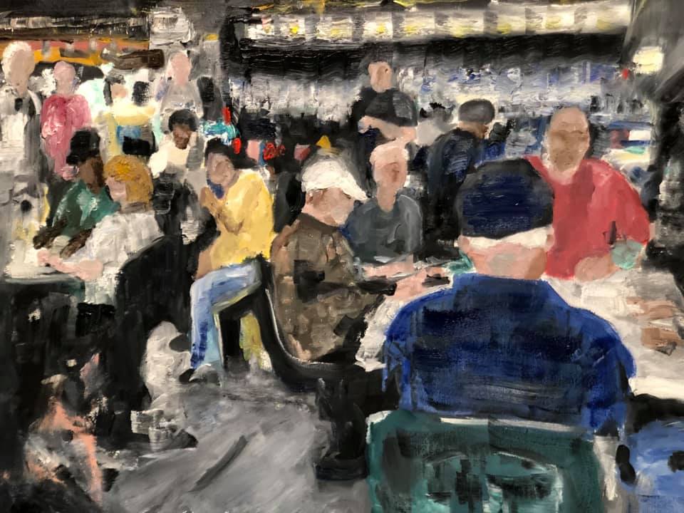 The Domino Players, painting by Robert G. Fishman