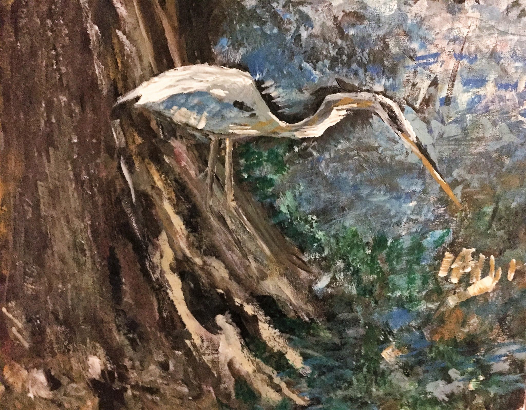 The Heron, painting by Robert G. Fishman