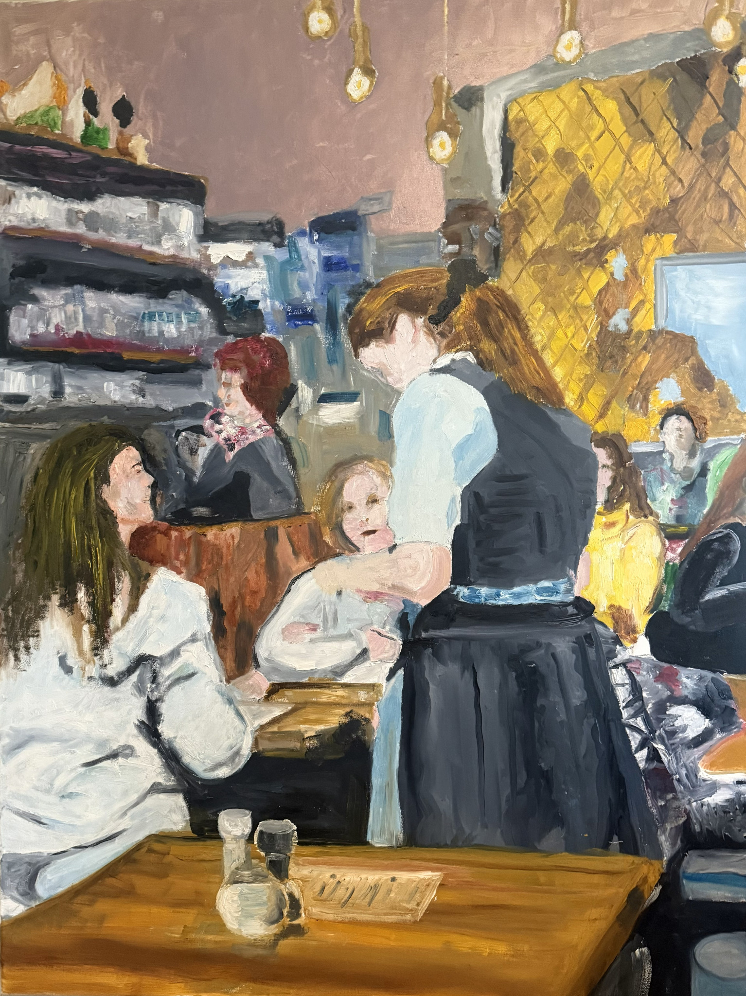 The Waitress, painting by Robert G. Fishman