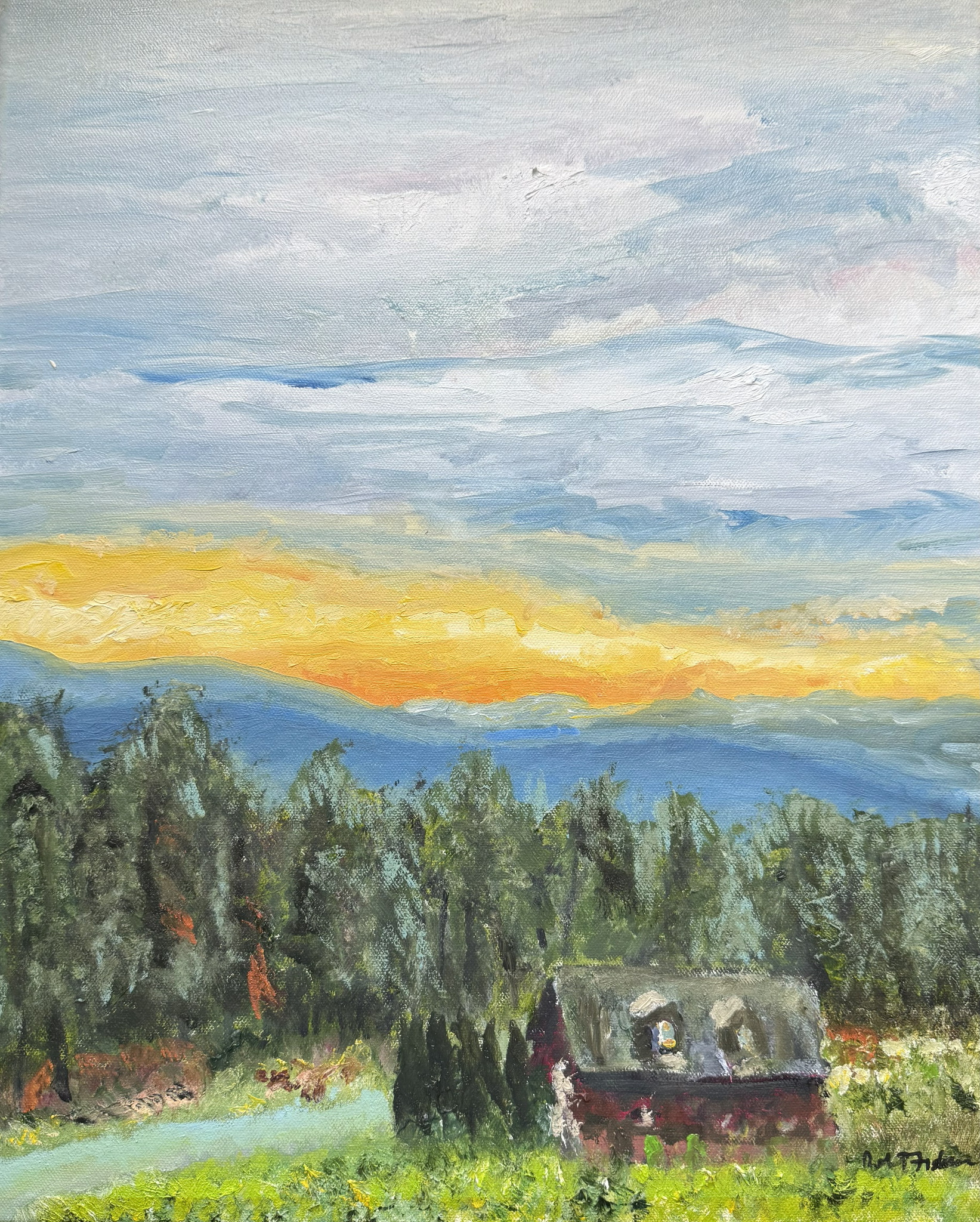 Vineyard I, painting by Robert G. Fishman