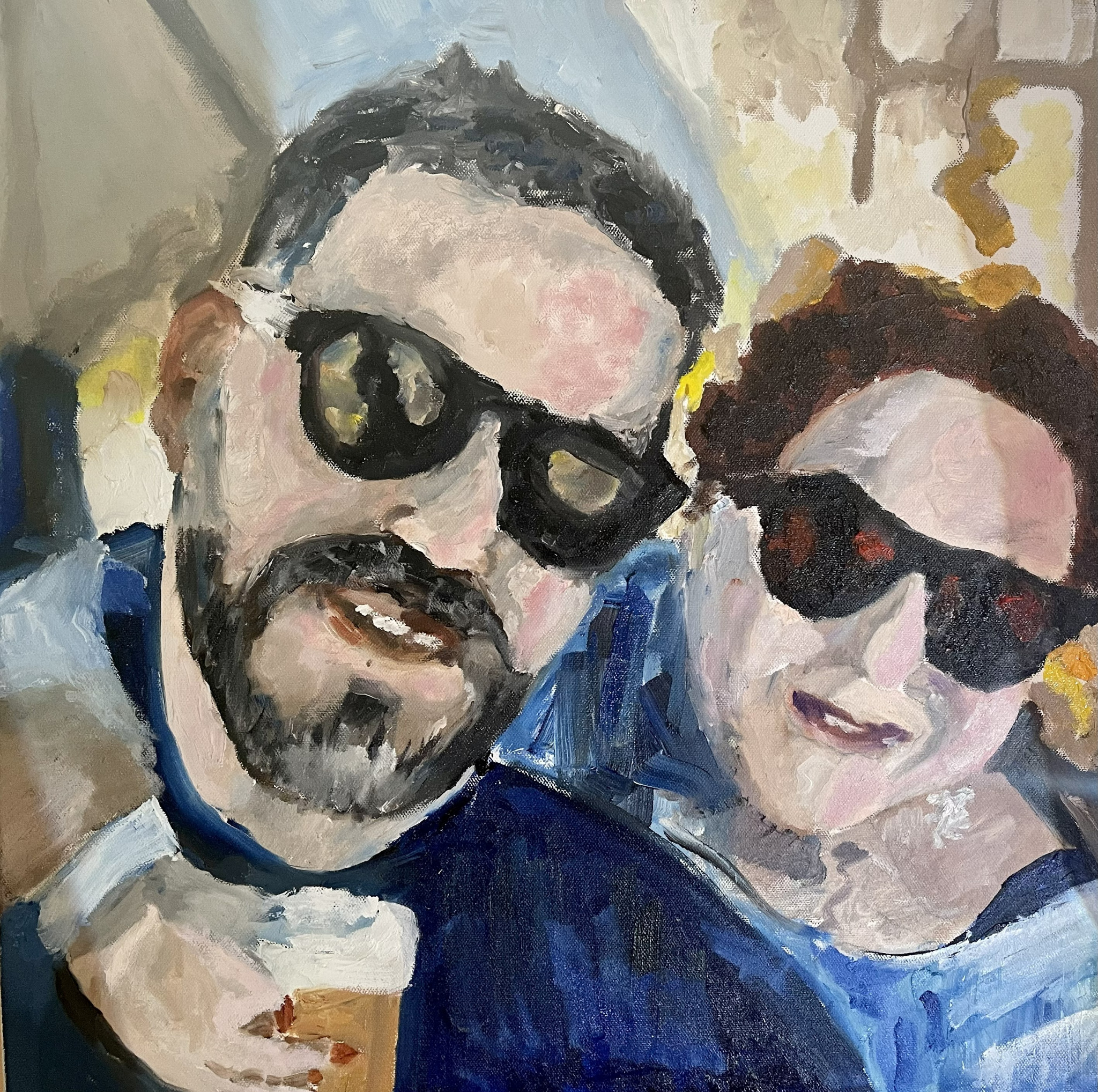 Yoni and Mandy, painting by Robert G. Fishman